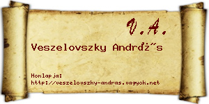 Veszelovszky András névjegykártya